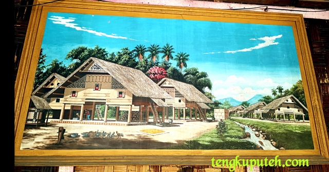 Lukisan sebuah gampong di Meureudu pada rumah makan Asia Utama di kota Langsa